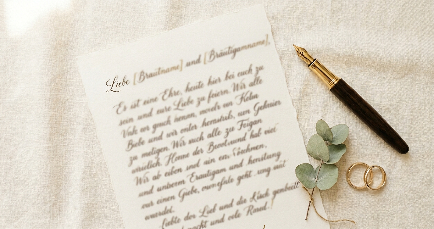 Hochzeitsrede schreiben: Der komplette Leitfaden mit Aufbau, Beispielen und Generator